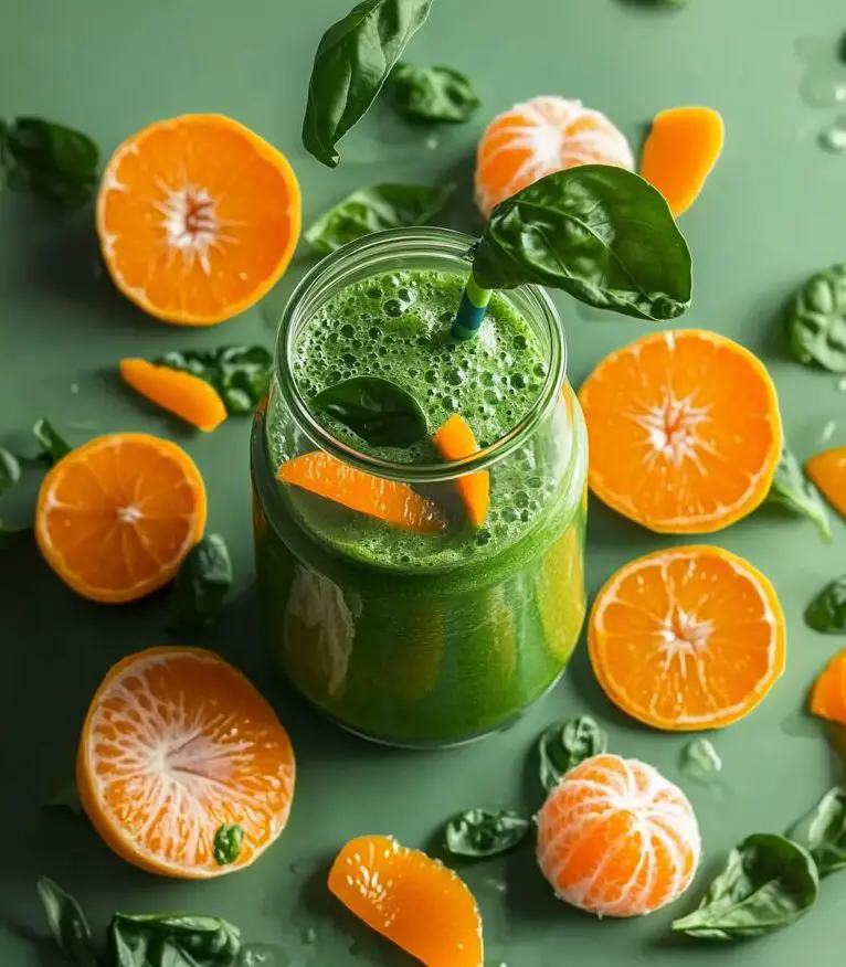 Flavorful & Green: Protein Mandarin Smoothie with Cilantro & Hawaiian Spirulina